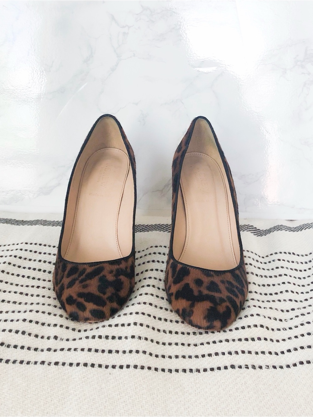 J. Crew Leopard Calf Hair Pumps in Brown and Black
